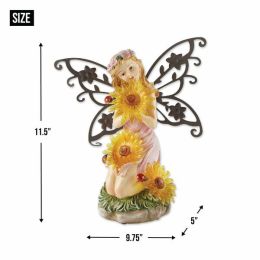 Summerfield Terrace Garden Blooms Fairy Solar Statue