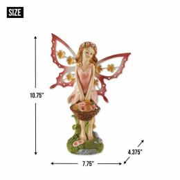Summerfield Terrace Pink Fairy Solar Garden Statue