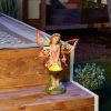 Summerfield Terrace Pink Fairy Solar Garden Statue