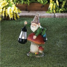 Summerfield Terrace Gnome On Mushroom Solar Statue