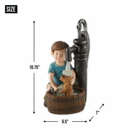 Summerfield Terrace Boy & Dog Solar Garden Statue
