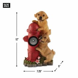Summerfield Terrace Dogs Fire Hydrant Solar Statue