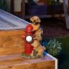 Summerfield Terrace Dogs Fire Hydrant Solar Statue