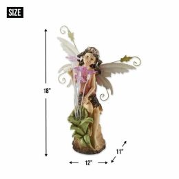 Summerfield Terrace Peony Fairy Solar Statue