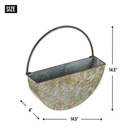 Accent Plus Round Galvanized Wall Planter