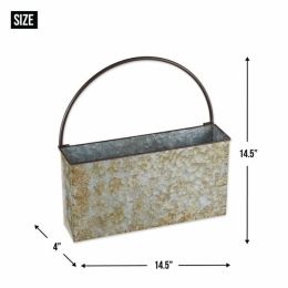 Accent Plus Rectangle Galvanized Wall Planter