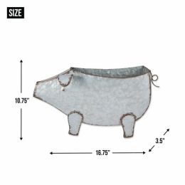 Accent Plus Pig Galvanized Wall Planter