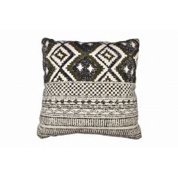 100% Cotton Accent Square Geometric Printed Pillow Cover & Insert (Grey/Black/ 20"X20") (Pack of 1)