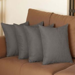 Farmhouse Square and Lumbar Solid Color Throw Pillows Set of 4