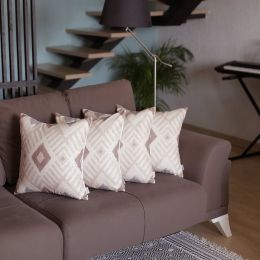 Ikat Set of 4 Square Bohemian Throw Pillows