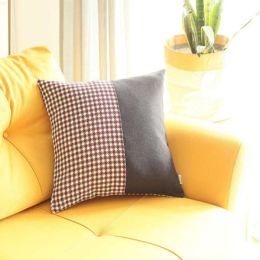 Boho-Chic Houndstooth Jacquard Throw Pillow (Pack of 1)