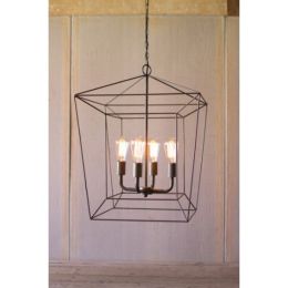 Square Iron Bar Pendant Light 20" X 20" X 26"T (Pack of 1)
