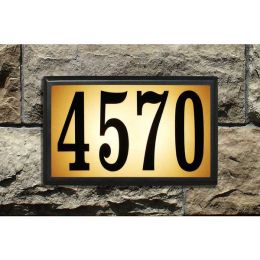 Bayside Estate Lighted Address Plaque In Black Frame Color (Pack of 1)