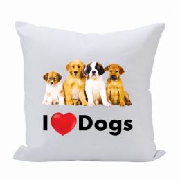 Pillow 16X16 I Love (Heart) Dogs (Pack of 1)