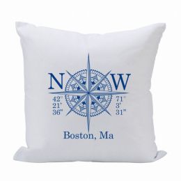 Pillow 16X16 Long/Lat (Location) (Pack of 1)