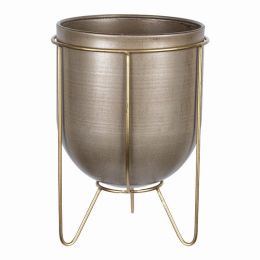 Modern Large Bronze Embossed Metal Plant Stand (Pack of 1)