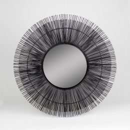 Black Iron Wall Mirror (Pack of 1)