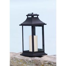 Lantern with 3"x6" LED Candle (Set of 2)  14.75"H