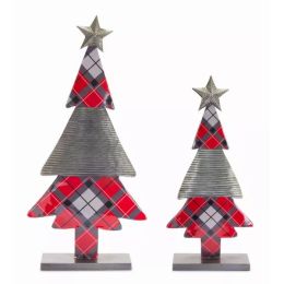 Plaid Tree (Set of 2) 20.5"H, 27"H Iron