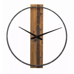 Wall Clock 27.5"D Wood/MDF/Iron (Pack of 1)