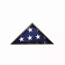 Rustic Weathered Grey Reclaimed Wood Triangle Wooden Display Flag Case (Pack of 1)