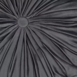 Grey Round Tufted Velvet Pillow (Pack of 1)