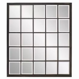 Rectangular Antique Black Finish Mirror with Beveled Edge (Pack of 1)