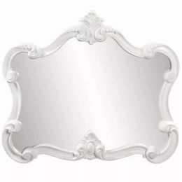White Baroque Shape Ornate Mirror (Pack of 1)