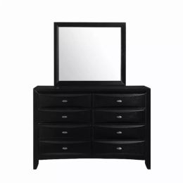 Black Mirror with Rectangular Sleek Wood Trim (Pack of 1)