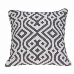 20" x 7" x 20" Gray and White Accent Pillow Cover With Poly Insert (Pack of 1)