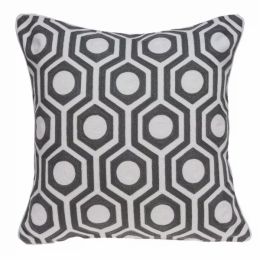 20" x 7" x 20" Cool Gray and White Pillow Cover With Poly Insert (Pack of 1)