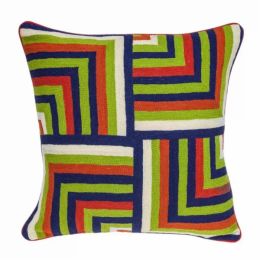 20" x 7" x 20" Handmade Multicolored Accent Pillow Cover With Poly Insert (Pack of 1)