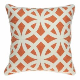 20" x 7" x 20" Transitional Orange Pillow Cover With Poly Insert (Pack of 1)