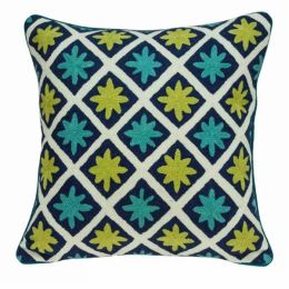 20" x 7" x 20" Handmade Shades Of Green Pillow Cover With Poly Insert (Pack of 1)