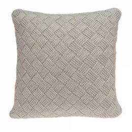 Square Textured Beige Accent Pillow Cover (Pack of 1)
