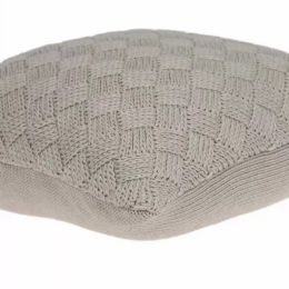 20" x 7" x 20" Clean Transitional Beige Accent Pillow Cover With Down Insert (Pack of 1)