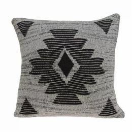 20" x 7" x 20" Southwest Gray Cotton Pillow Cover With Poly Insert (Pack of 1)