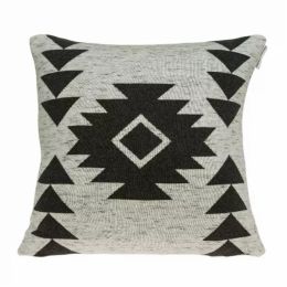 Heather Tan and Grey Southwest Design Cotton Pillow Cover (Pack of 1)