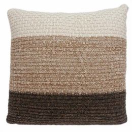 20" x 7" x 20" Transitional Brown And Coffee Pillow Cover With Poly Insert (Pack of 1)