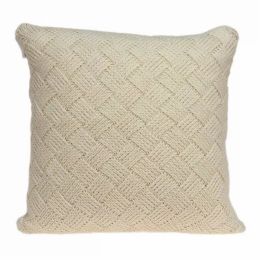 20" x 7" x 20" Transitional Beige Pillow Cover With Poly Insert (Pack of 1)