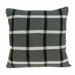 20" x 7" x 20" Transitional Gray Pillow Cover With Poly Insert (Pack of 1)