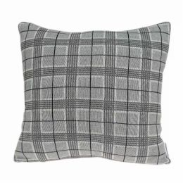 20" x 7" x 20" Elegant Gray Pillow Cover With Down Insert (Pack of 1)