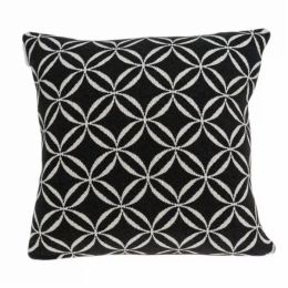 20" x 7" x 20" Transitional Black Pillow Cover With Poly Insert (Pack of 1)