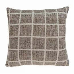 20" x 7" x 20" Transitional Tan Cotton Accent Pillow Cover With Poly Insert (Pack of 1)