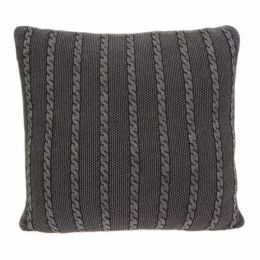 18" x 5" x 18" Transitional Charcoal Pillow Cover With Poly Insert (Pack of 1)