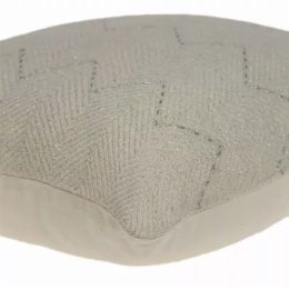 20" x 0.5" x 14" Transitional Beige Cotton Accent Pillow Cover (Pack of 1)