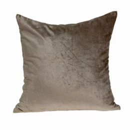 18" x 7" x 18" Transitional Taupe Solid Pillow Cover With Poly Insert (Pack of 1)