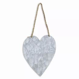 Welcome Gray Galvanized Metal Wall Art (Pack of 1)