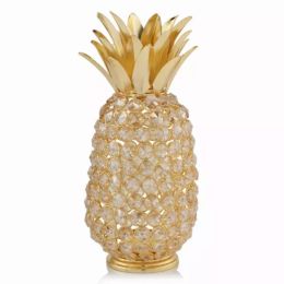 11" Faux Crystal and Gold Pineapple Sculpture (Pack of 1)