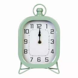 Retro Rounded Square Green Table Top Clock (Pack of 1)